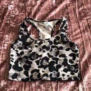 Animal Print Workout Crop Top